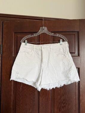 NEW KUT from the kloth Distressed white denim shorts, 4" inseam, Women's size 10